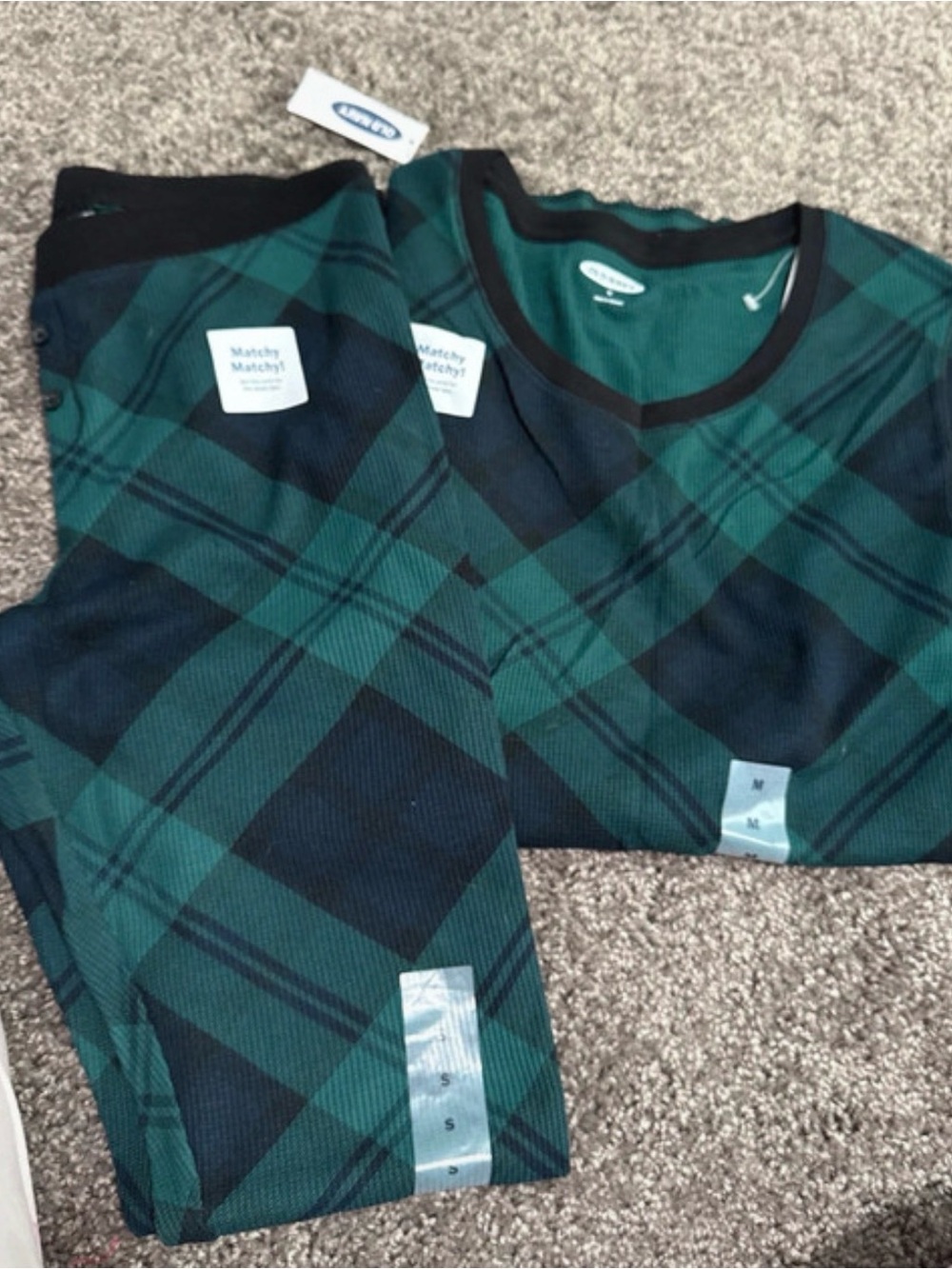 Old Navy Green & Black Plaid Women's Pajama Set